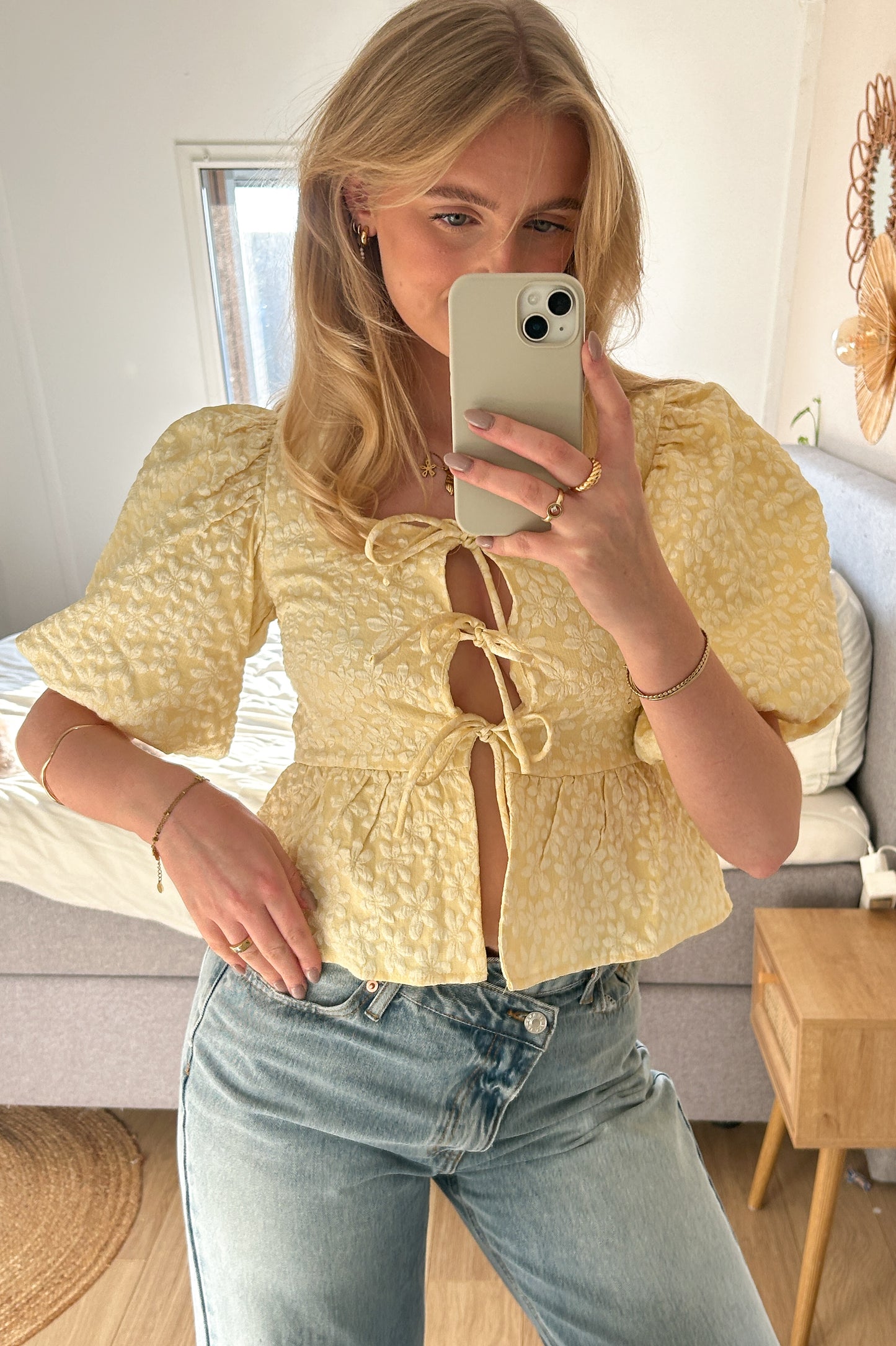 Fien Top with bows - yellow