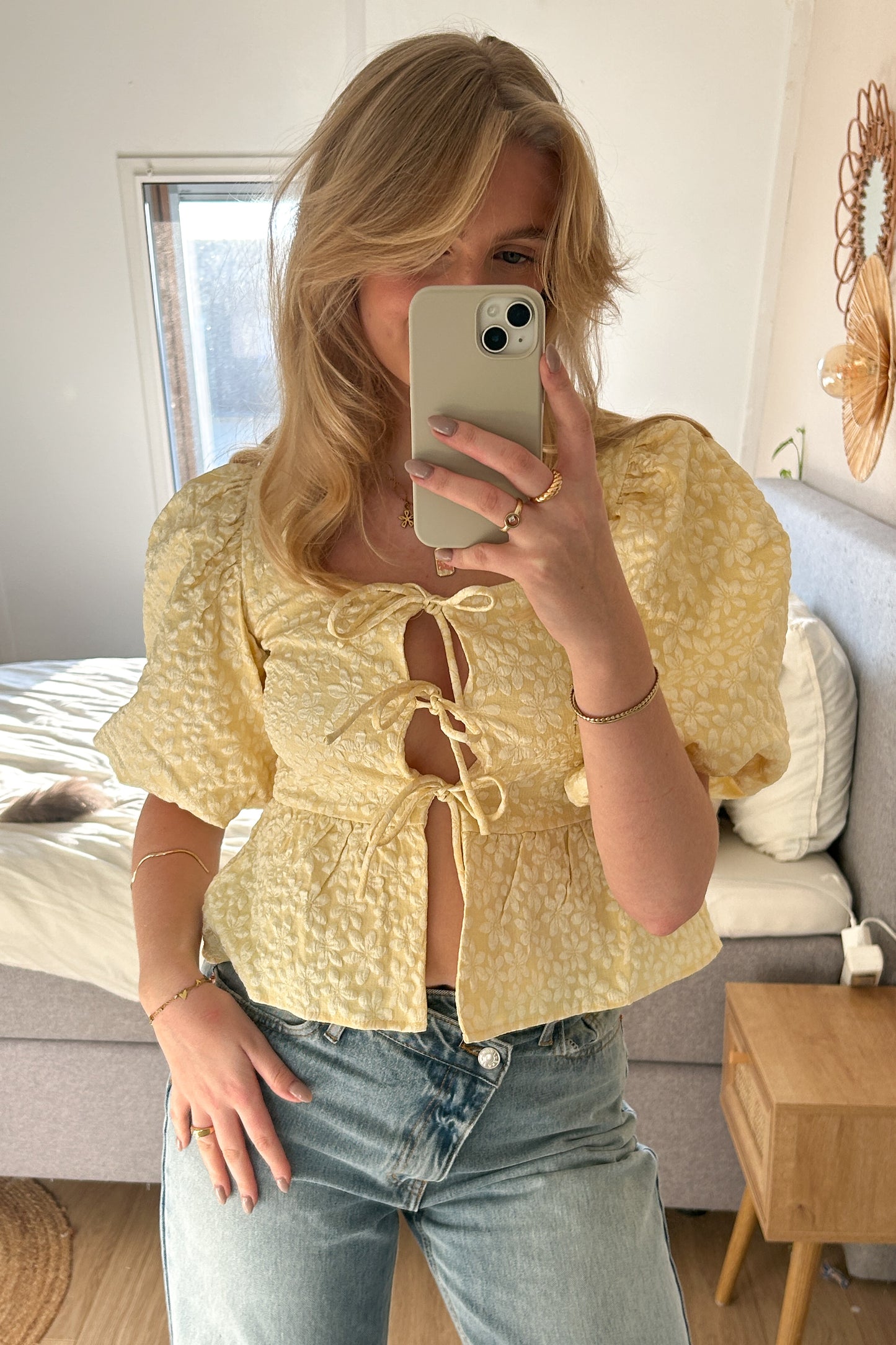Fien Top with bows - yellow