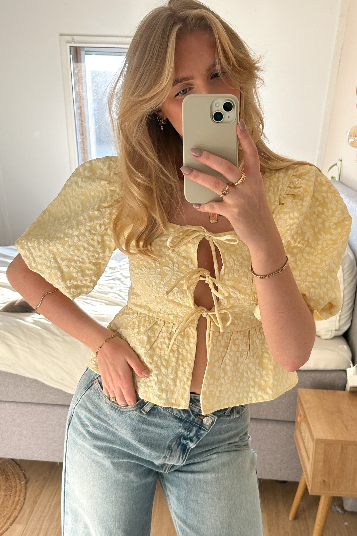 Fien Top with bows - yellow
