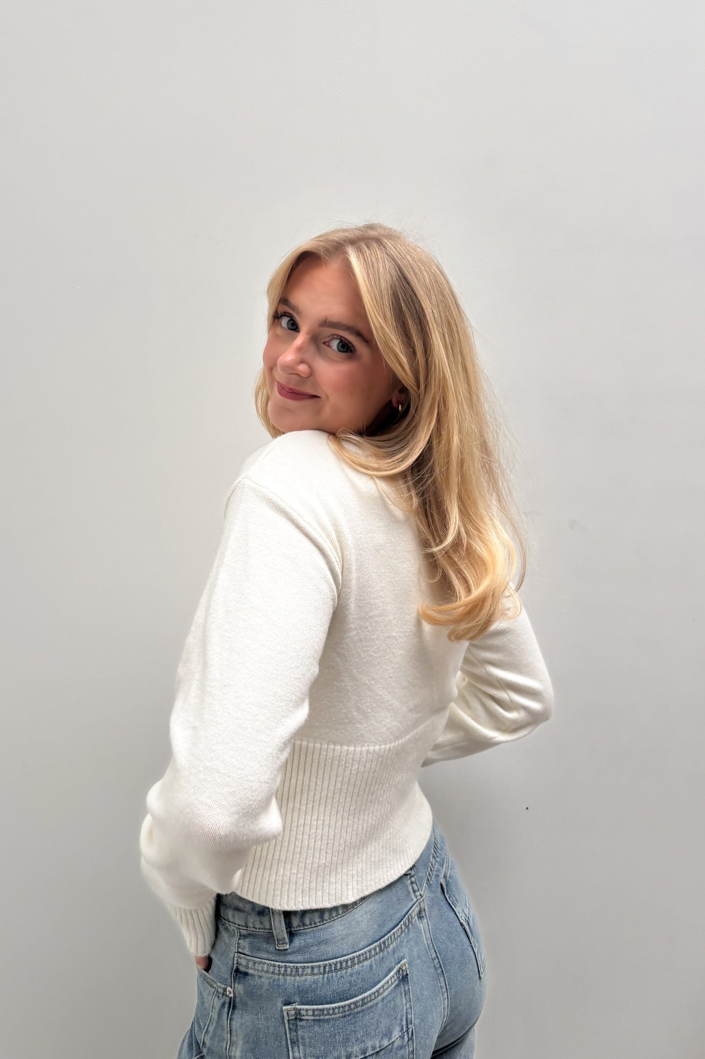 Teuntje Pullover Off White – Groß