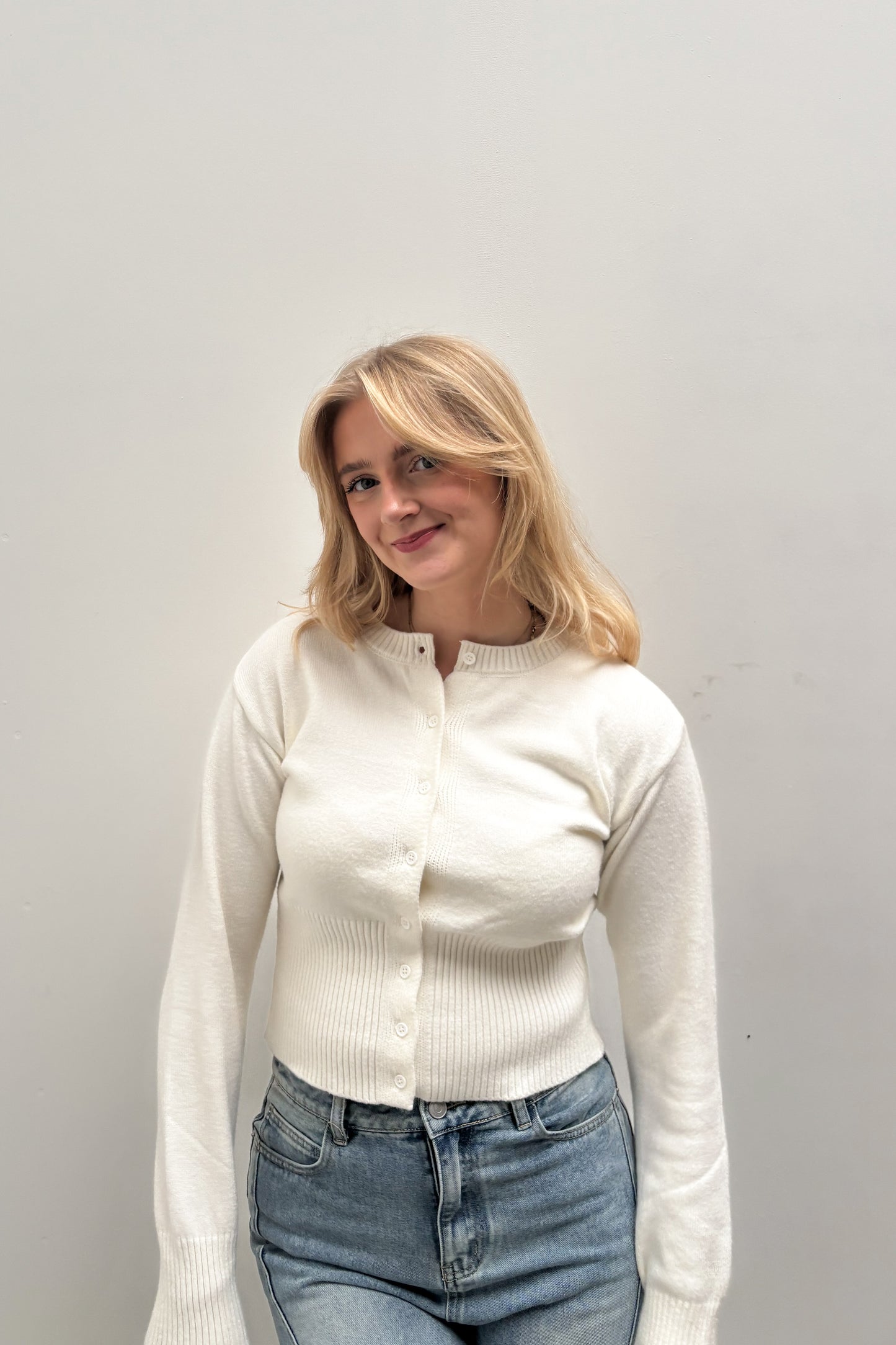 Teuntje Pullover Off White – Groß