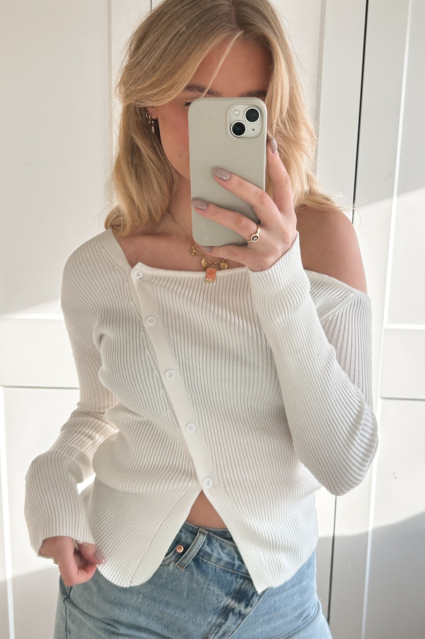 Evi top wit - Tall