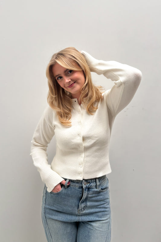 Teuntje Pullover Off White – Groß