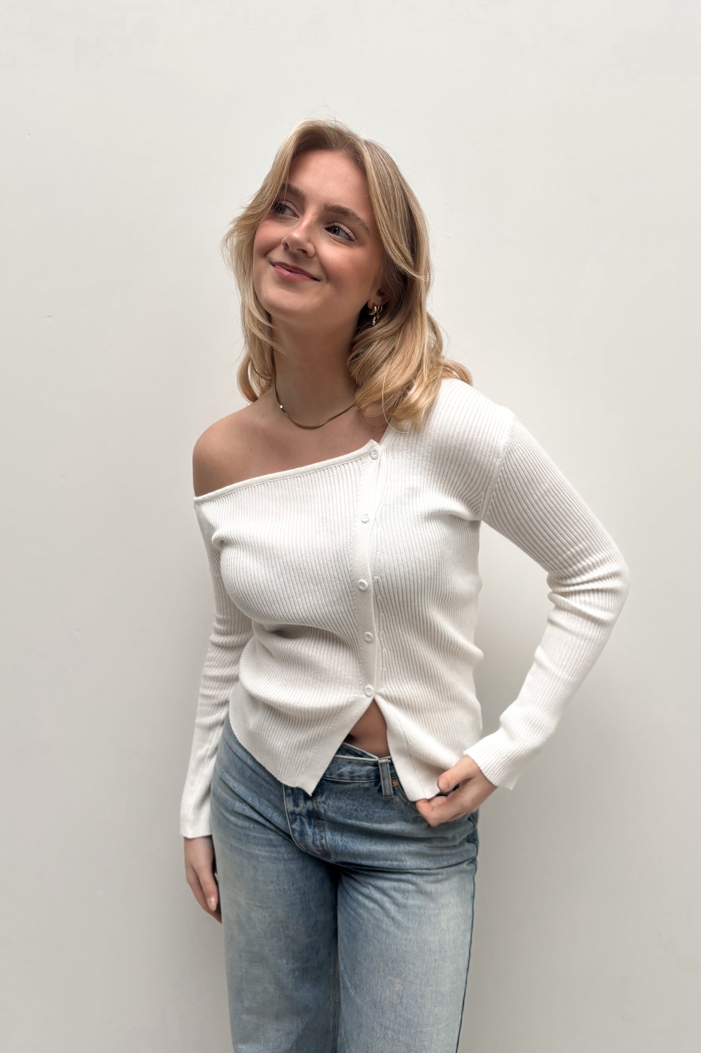 Evi top wit - Tall