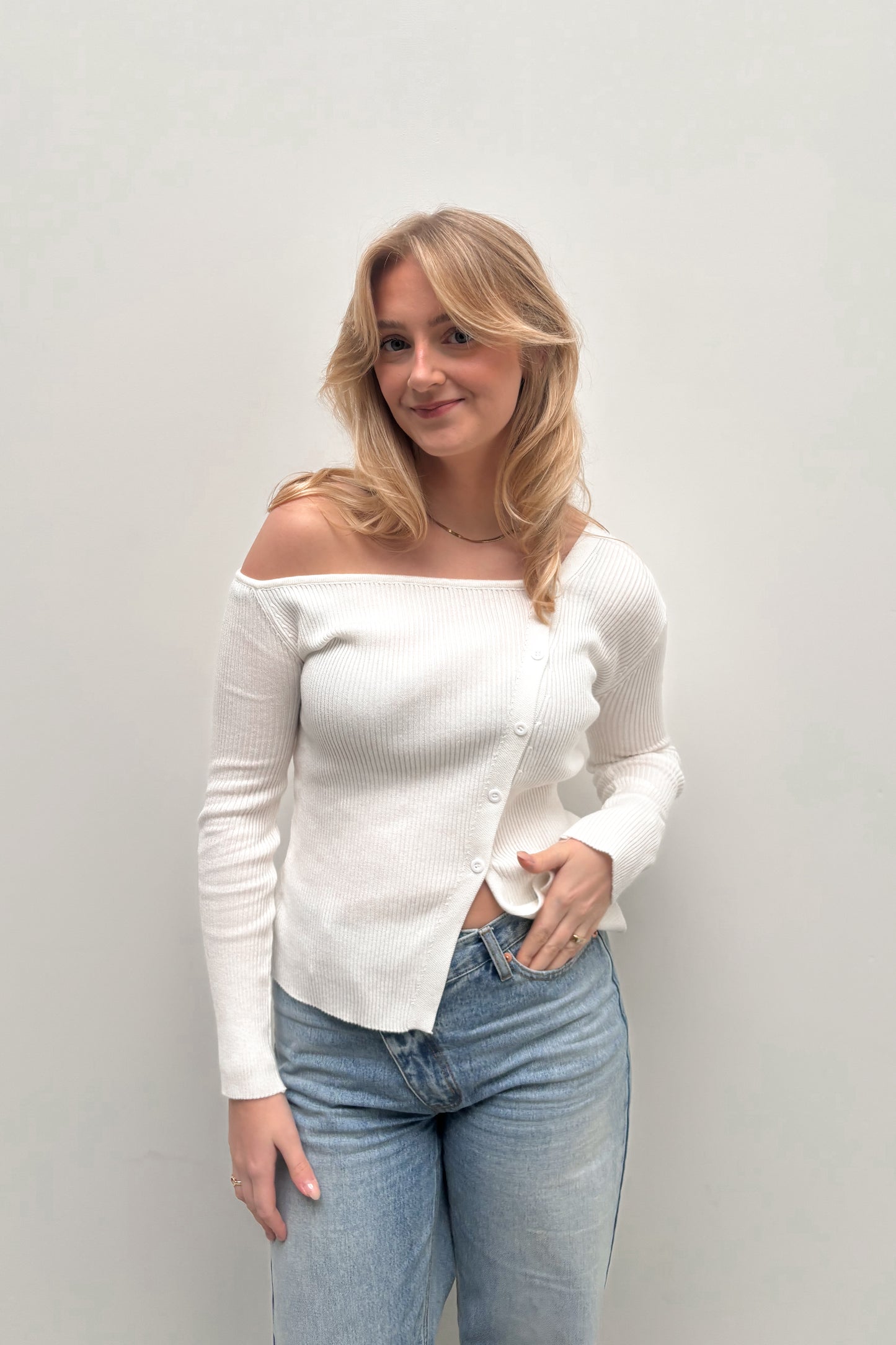 Evi top wit - Tall