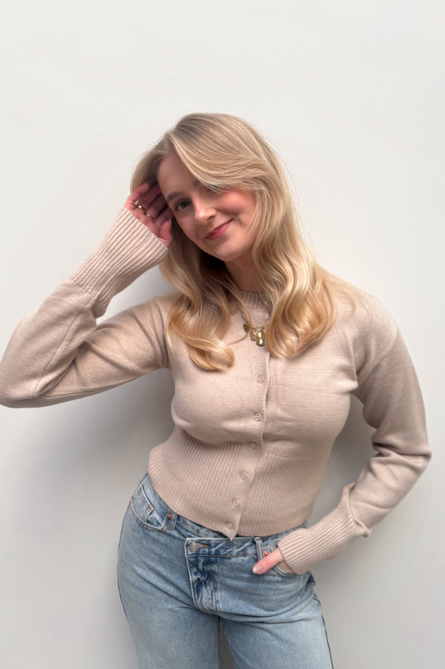 Teuntje Pullover Beige - Tall