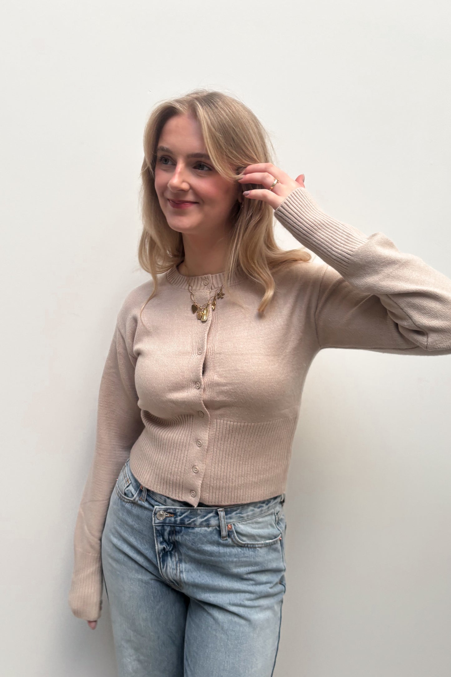 Teuntje Pullover Beige - Tall